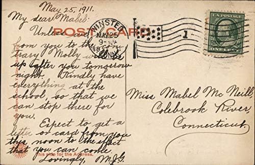 Memorijalna biblioteka Winsted, Connecticut CT originalna antička razglednica 1911