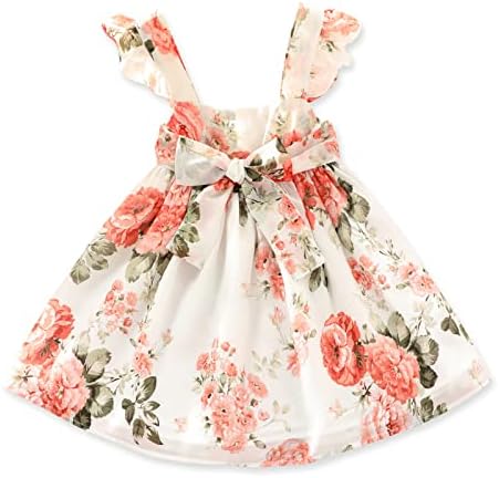 Patpat Toddler Girl Cvjetni print Smajeni bijelu haljinu s rukavima