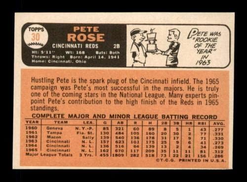 30 Pete Rose DP - 1966 TOPPS bejzbol kartice Ocjenjivane exmt - bejzbol ploče sa autogramiranim vintage
