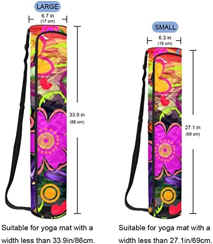 Yoga Mat torba, apstraktno cvjetno cvijeće ukrasni ukrasi Vježba Yoga Mat Carrier full-Zip Yoga Mat torba