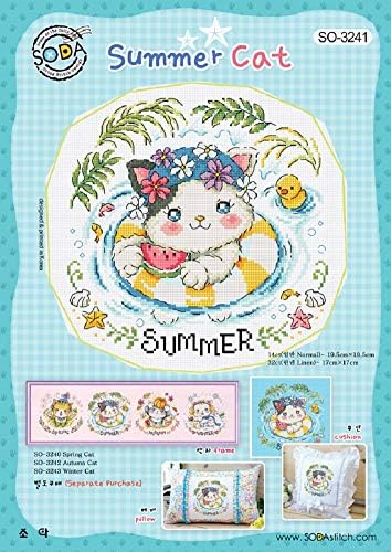 SO - 3241 Summer Cat, soda poprečni uzorak uzorka, autentični korejski dizajn ukrštenih šavova, Tabela uzoraka