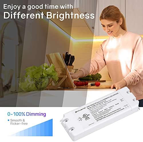 HitLights LED strip Lights 10ft 12v, 30w LED dimabilni drajver, 110-277v AC - 12V za spavaću sobu, kuhinju, ormare, kućnu kancelariju