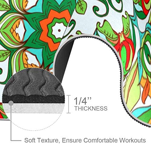 Siebzeh zelena Trippy Mandala cvjetna Premium debela prostirka za jogu Eco Friendly Rubber Health & amp;