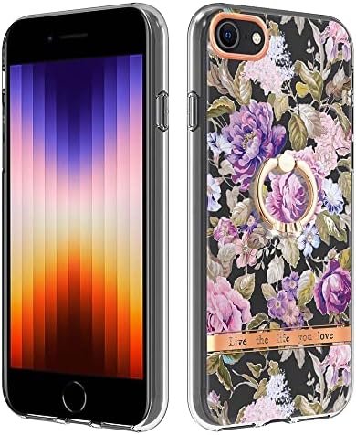 NINCYEE IMD PLANIDING TASE TPU za iPhone 8 / iPhone SE 2020/2022, Gardenia Peony Rose Begonia cvjetni šareni