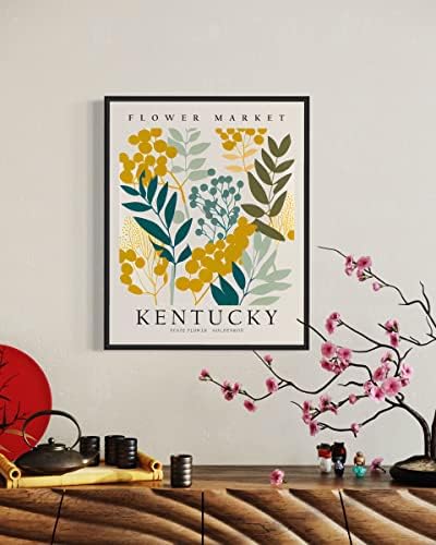 Kentucky Flower Market Art Print, Goldenrod Flower Wall Art, Floral Artwork Decor za spavaću sobu, kuhinju,