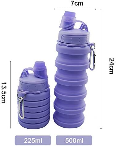 CMSOOL boca s uklonjenom vodom 500ml / 17oz BPA BPA besplatna sportska boca sa karabinom, silikonska prenosiva