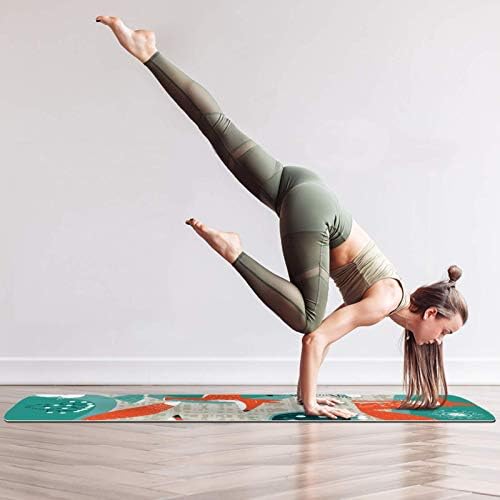 Debela neklizajuća Vježba & amp; fitnes 1/4 prostirka za jogu sa lisicama životinjski Print za jogu Pilates