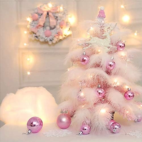 60cm 2FT ružičasto perje mini božićno drvce, božićno dekorsko dekorativno drvo, malo stolno božićno drvce