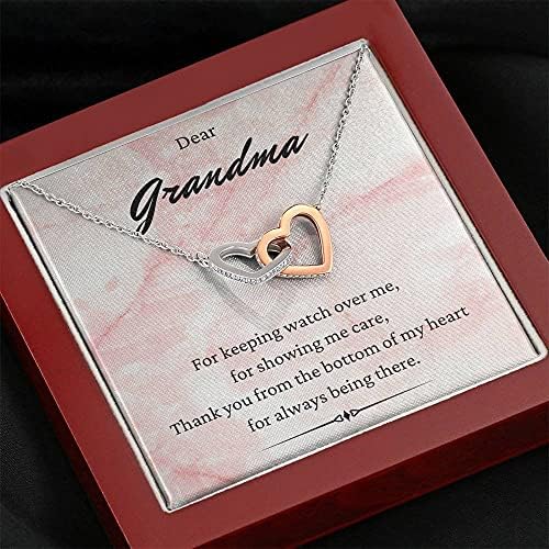 Nakit za poruke, ručno izrađena ogrlica - personalizirana ogrlica za međusobno zaključavanje, draga baka,