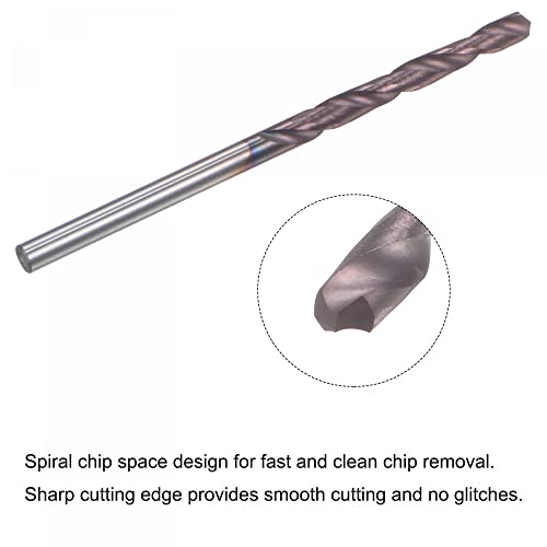 Uxcell Carbide twist burgije 2mm, DIN K45 Tungsten Carbide AlTiSin Coated Spiral Flutes ravni rezač za bušenje