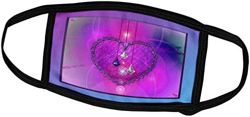3drose Beverly Turner dizajn srca - žičani izgled srca, dijamantski dragulj izgled, ružičasta apstraktna
