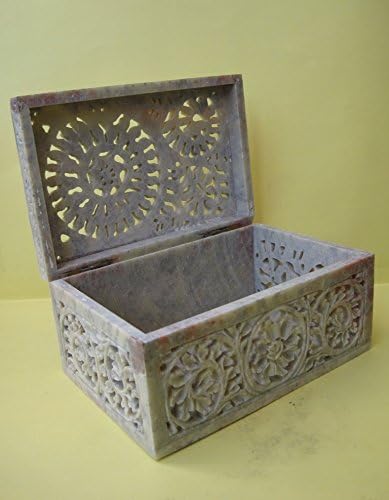Craftslook ručna rezbarena kutija za nakit sa sapunom - Visoki detalj - Cvjetni - EUC