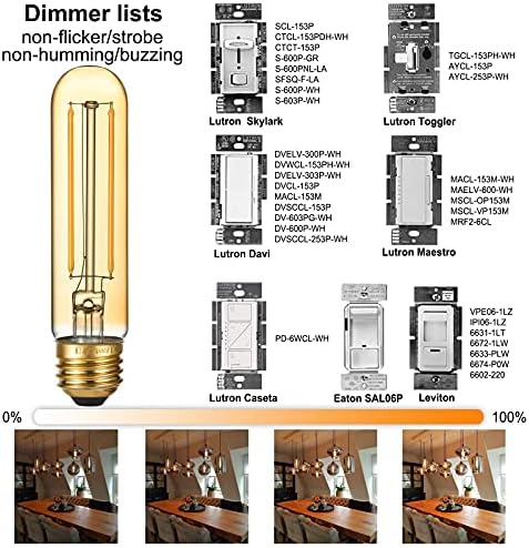 LiteHistory paket CA10 LED sijalica E12 kandelabra led i T10 LED sijalica 4w=40W E26 Edison sijalica AC120V toplo Bijela 2200k jantarna 250lm E26 LED sijalica za Rustikalni privjesak,lustere, zidne pogačice