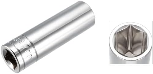uxcell pogon od 1/2 inča 17 mm duboka utičnica od 6 tačaka, Metrička, Cr-V, dužina 78 mm