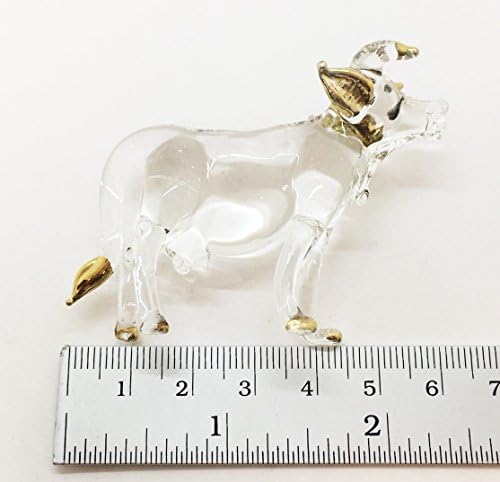 Witnystore Clear Clear Cleane staklena goveda Cute Bull Havedsibles Ox Mini figurice
