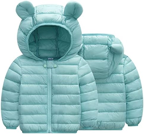 JJHAEVDY Baby Boys Djevojke Puffer Jacket zimska topla flis podstavljena jakna medvjed uši kapuljačom kaput