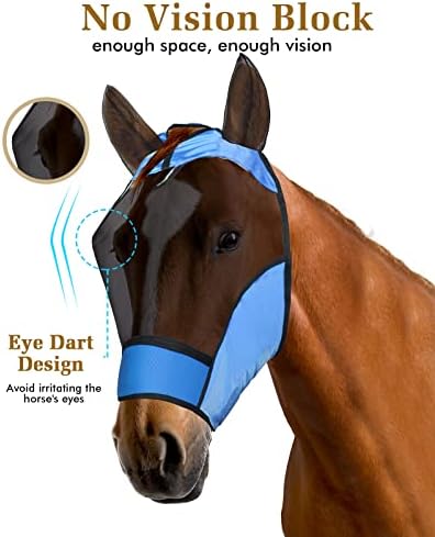 Petbank maska za konjsku mušicu UV zaštita maska za konjsku mušicu sa mrežom za uši / rupa za prednji dio
