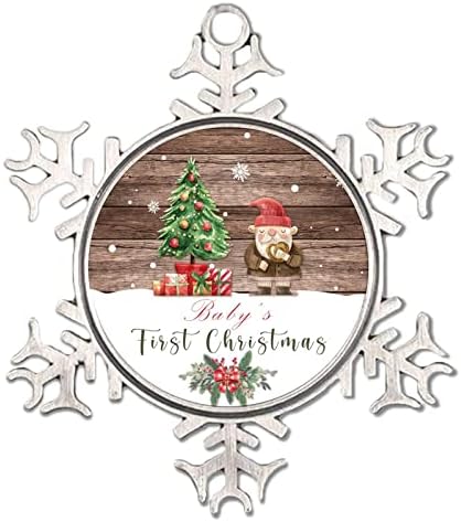 Personalizovani srebrni Božićni Ornament bebin prvi Božić 2022 Božićni ukrasi viseći Ornamenti Baby Footprint