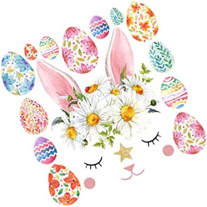 NUOBESTY ornament naljepnice Uskršnje zečje jaje zidna naljepnica uklonjiva zečja jaja zidne naljepnice