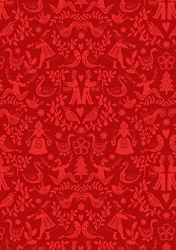 Lewis & Irene 12 Dani Božić kolekcije tkanina 12 Dani Božića ogledalo na Crvenom C80. 3 Premium pamuk