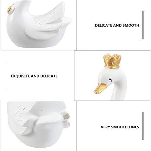Prettyzoom Wedding Cupcake Topper 2pcs White Swan Par Swan Figurine Skulptura za nadzorna ploča za nadzornu
