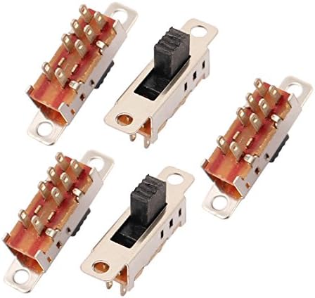 Aexit 5kom 3 plug-in prekidača pozicija 8P Dpdt Panel Mount Micro Slide Switch Latching Outlet Switches