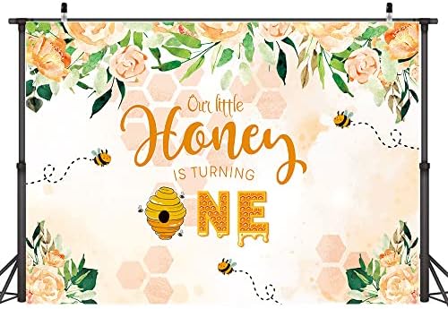 Hilioens 7×5ft pčela 1. rođendan pozadina za djecu pčela naš mali med okreće jedna tema Party Banner dekoracije