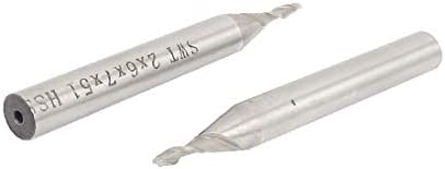 X-DREE HSS 2 Flaute ravna Bušaća rupa mlin rezač CNC glodalice 2x6x7x51mm 2kom(HSS 2 Flautas Recto Vástago