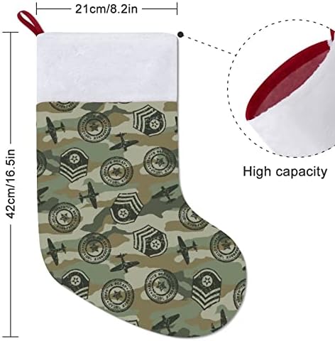 Vojni znački uzorak božićne čarape božićne čarape torbica kuće Porodični Xmas Decor
