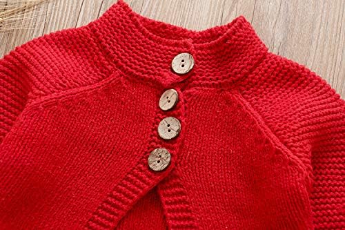 TODDLER Baby Girls Jesen zimska odjeća Dugme Pleteni džemper Cardigan ogrtač Topli debeli kaput