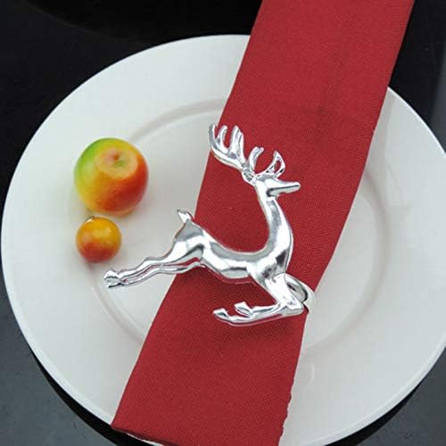 Doitool 1pc Božićni ekran jelena prstena od salveta srebrni elegantni prstenovi salveta za trpezarijski