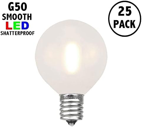 Novost svjetla 25 paket G50 LED plastike filament vanjski Patio Globus zamjena sijalice, mat toplo bijelo,