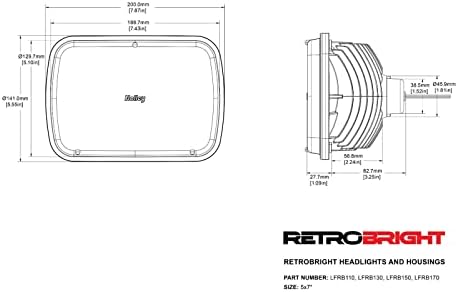 Holley RetroBright 5x7 LED H6054 farovi za klasične automobile klasična bijela 3.000 K boja-napravio Morimoto