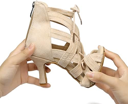 YKXLM latino plesne čizme Profesionalni za žene Salsa vježbaju cipele za plence plesa