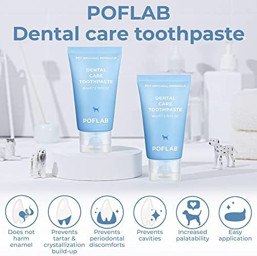POFLAB pasta za zube za njegu zuba za kućne ljubimce-prirodna pasta za oralno zdravlje pasa-uklanja plak