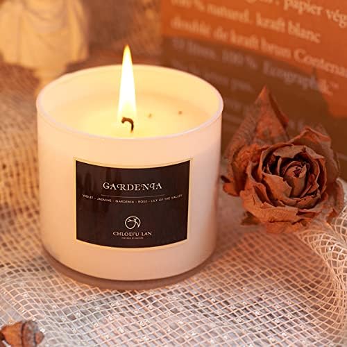 Chloefu Lan Gardenia mirisne svijeće, vrlo mirisno, 7.1oz | 45-satno gorivo, pokloni za svijeće za žene,
