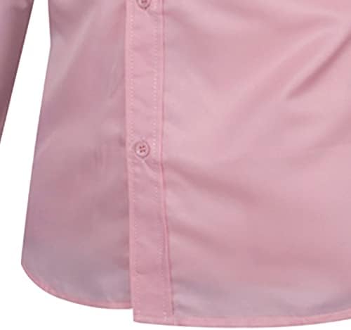 Dgkaxiyahm Muška osnovna moderna veličina Svijetlo majica s dugim rukavima Majica čvrstog svjetla Slim Rever Majice Business Baggy Fit haljina