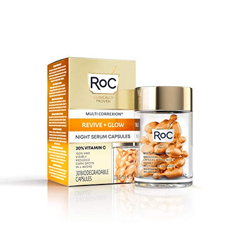 ROC multi Correxion Revive + sjaj 20% čiste vitaminske C noći u serumske kapsule za osvjetljenje, tamne