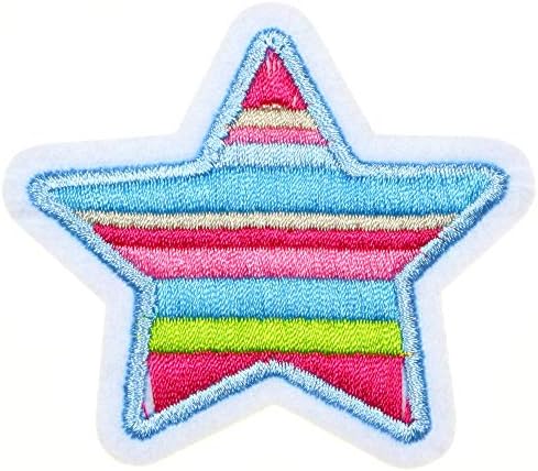 JPT - Star Pink Colorfulll vezeni aplicirani željezo / šiva na zakrpama Značka slatka logo Patch na prsluk