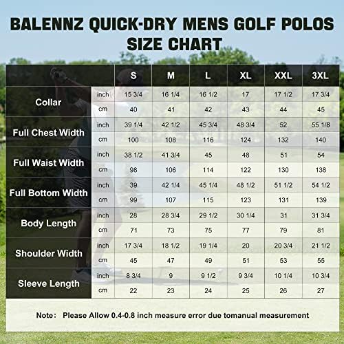 Balennz Golf polos za muškarce Brze suhi atletičke muške polo majice Skraćeno rukav ljetni casual vlagu