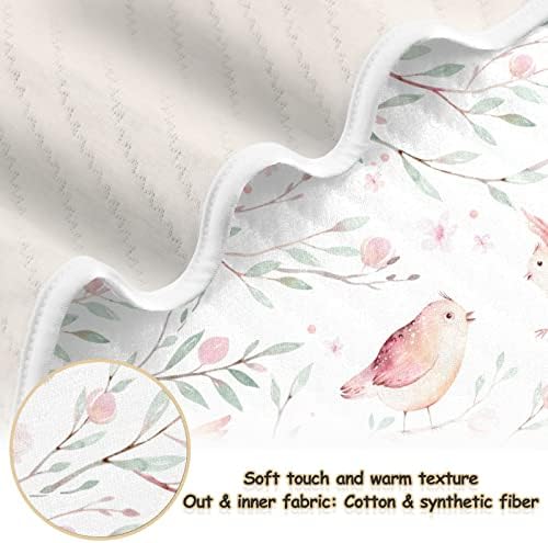 Swaddle pokrivač s oprugom ptica robin ptica pamučna pokrivačica za dojenčad, primanje pokrivača, lagana