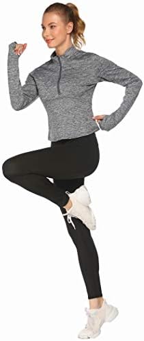 Pinspark ženski usjev dugih rukava gornji kvartal pola zip pulover vježbanje atletska dukserica sa nohuljeljima