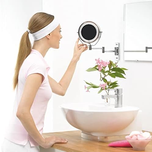 Houkai ogledalo za brijanje za kupatilo sa LED svetlima zidni nosač sa dve strane na proširivanje rotirajuće