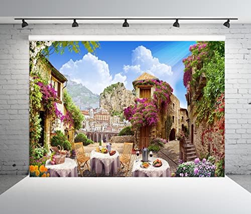 BELECO 9x6ft tkanina Evropa drevni Stari Grad Italija fotografija pozadina Toskana Spring Floral Street