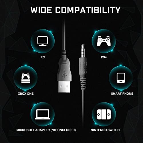 Gaming slušalice sa mikrofonom za uklanjanje buke, mačke slušalice sa 50 mm vozačima okružuju zvuk, kockice