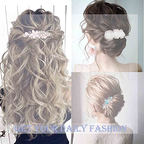 Allereyae Crystal Pearl vjenčani klip za kosu bareta kristala listova za kosu za kosu Zlatni Bling svadbene