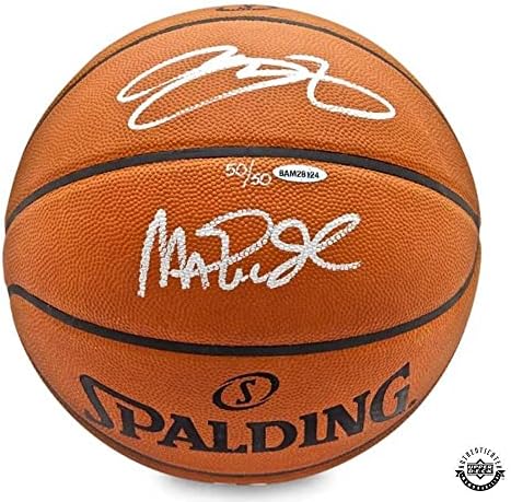 Magic Johnson & Lebron James Autographing košarka - gornja paluba - autogramirane košarkama