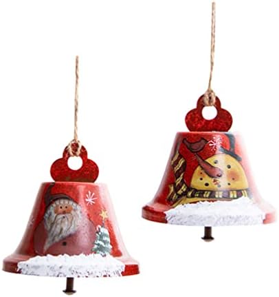 Generički 2kom Božić Jingle Bells sa Burlap niz Vintage Iron Bell Božić Tree viseći ukrasi za odmor na otvorenom