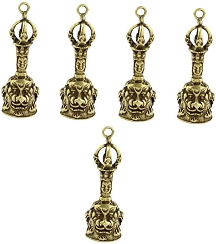 Garneck 5pcs budistički zveckanje Metal Key prsten od mesingane tipke Vintage Decor Feng Shui Životinjski