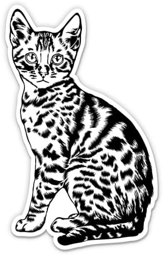 Bengal CAT naljepnice - 2 pakovanja 3 naljepnice - vodootporni vinil za automobil, telefon, boca vode, laptop